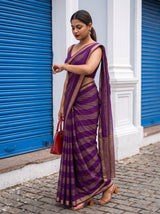 MIMOSA Jamun Mysore Silk Crepe Saree — pose 3 styling detail