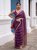 MIMOSA Jamun Mysore Silk Crepe Saree — pose 4 styling detail