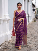 MIMOSA Jamun Mysore Silk Crepe Saree — pose 6 styling detail