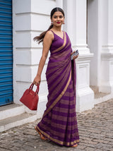 MIMOSA Jamun Mysore Silk Crepe Saree — pose 9 styling detail