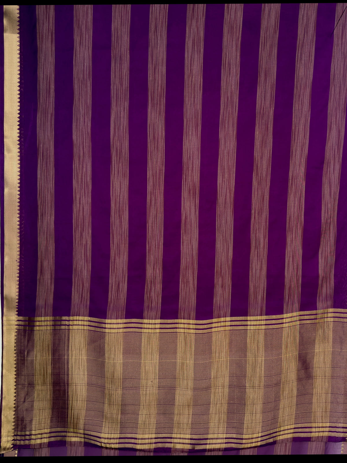 MIMOSA Jamun Mysore Silk Crepe Saree — pallu and zari work detail