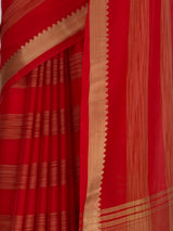 MIMOSA Red Mysore Silk Crepe Saree — fleets shot full lifestyle