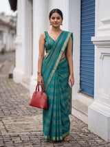 MIMOSA Sapphire Mysore Silk Crepe Saree — pose 7 styling detail