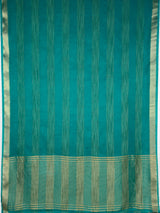 MIMOSA Sapphire Mysore Silk Crepe Saree — pallu and zari work detail