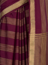 MIMOSA Wine Mysore Silk Crepe Saree — fleets shot full lifestyle