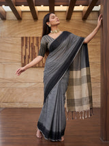 MIMOSA Black Banarasi Saree — pose 5 styling detail