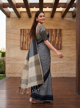 MIMOSA Black Banarasi Saree — pose 9 styling detail