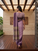 MIMOSA Lavender Banarasi Saree — pose 2 styling detail