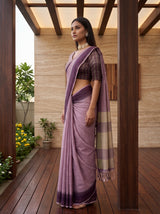 MIMOSA Lavender Banarasi Saree — pose 3 styling detail