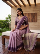 MIMOSA Lavender Banarasi Saree — pose 8 styling detail