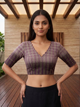 MIMOSA Lavender Banarasi Saree — blouse close-up