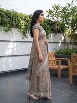 MIMOSA Brown Banarasi Cotton Saree — pose 3 styling detail