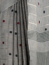MIMOSA Grey Banarasi Cotton Saree — fleets shot full lifestyle