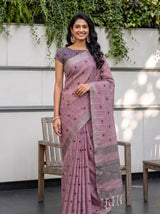 MIMOSA Lavender Banarasi Cotton Saree — pose 10 styling detail