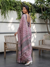 MIMOSA Lavender Banarasi Cotton Saree — pose 7 styling detail