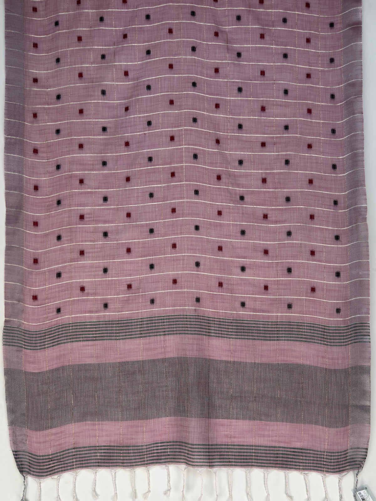 MIMOSA Lavender Banarasi Cotton Saree — pallu and zari work detail