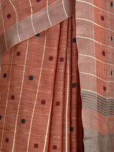 MIMOSA Orange Banarasi Cotton Saree — fleets shot full lifestyle