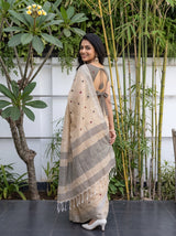 MIMOSA Tussar Banarasi Cotton Saree — pose 7 styling detail
