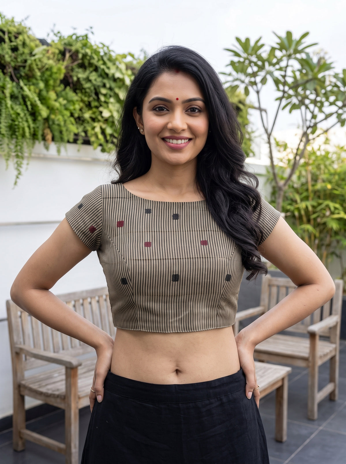 MIMOSA Tussar Banarasi Cotton Saree — blouse close-up