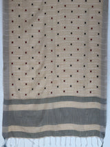 MIMOSA Tussar Banarasi Cotton Saree — pallu and zari work detail