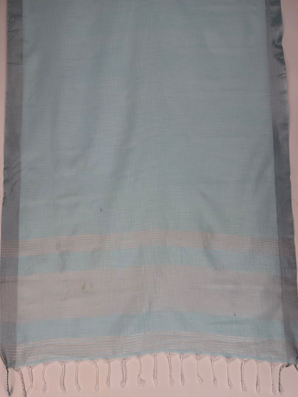 MIMOSA Blue Banarasi Cotton Saree — pallu and zari work detail