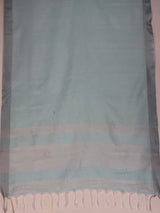 MIMOSA Blue Banarasi Cotton Saree — pallu and zari work detail
