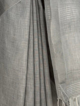 MIMOSA Grey Banarasi Cotton Saree — fleets shot full lifestyle