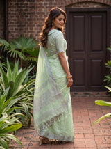 MIMOSA Liril Banarasi Cotton Saree — pose 5 styling detail