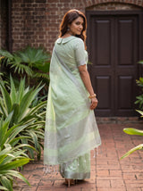 MIMOSA Liril Banarasi Cotton Saree — pose 7 styling detail