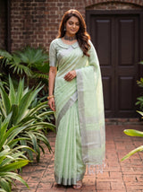 MIMOSA Liril Banarasi Cotton Saree — pose 9 styling detail