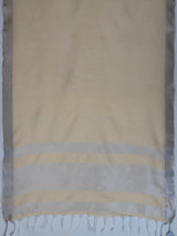 MIMOSA Orange Banarasi Cotton Saree — pallu and zari work detail