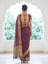 MIMOSA Jamun Banarasi Saree — pose 2 styling detail