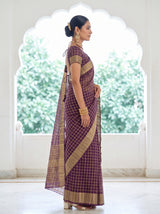 MIMOSA Jamun Banarasi Saree — pose 3 styling detail