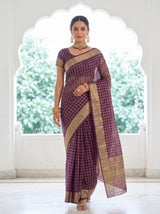 MIMOSA Jamun Banarasi Saree — pose 6 styling detail