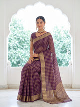 MIMOSA Jamun Banarasi Saree — pose 8 styling detail