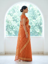 MIMOSA Peach Banarasi Saree — pose 3 styling detail