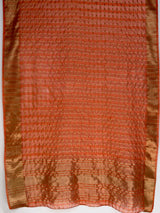 MIMOSA Peach Banarasi Saree — pallu and zari work detail