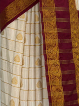 MIMOSA Half White Mysore Silk Saree — fleets shot full lifestyle