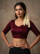 MIMOSA Lavender Mysore Silk Saree — blouse close-up