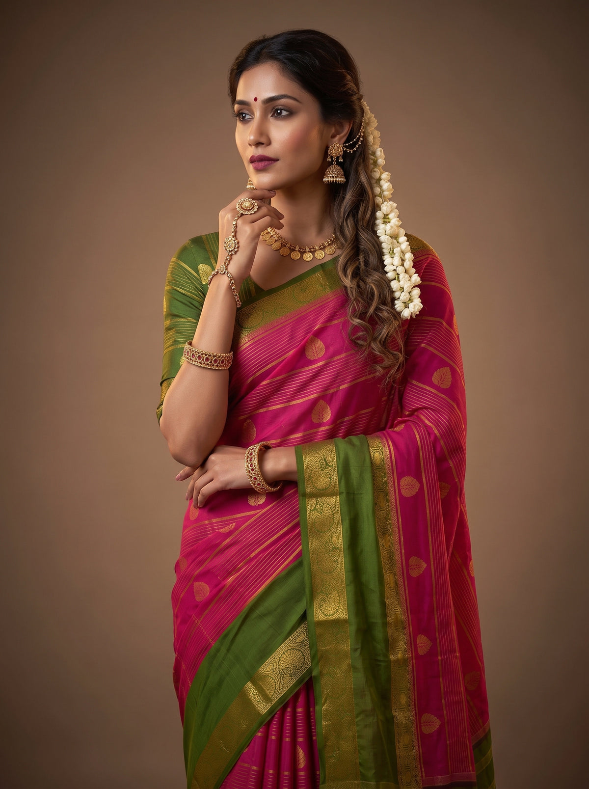 MIMOSA Rani Mysore Silk Saree — pose 10 styling detail