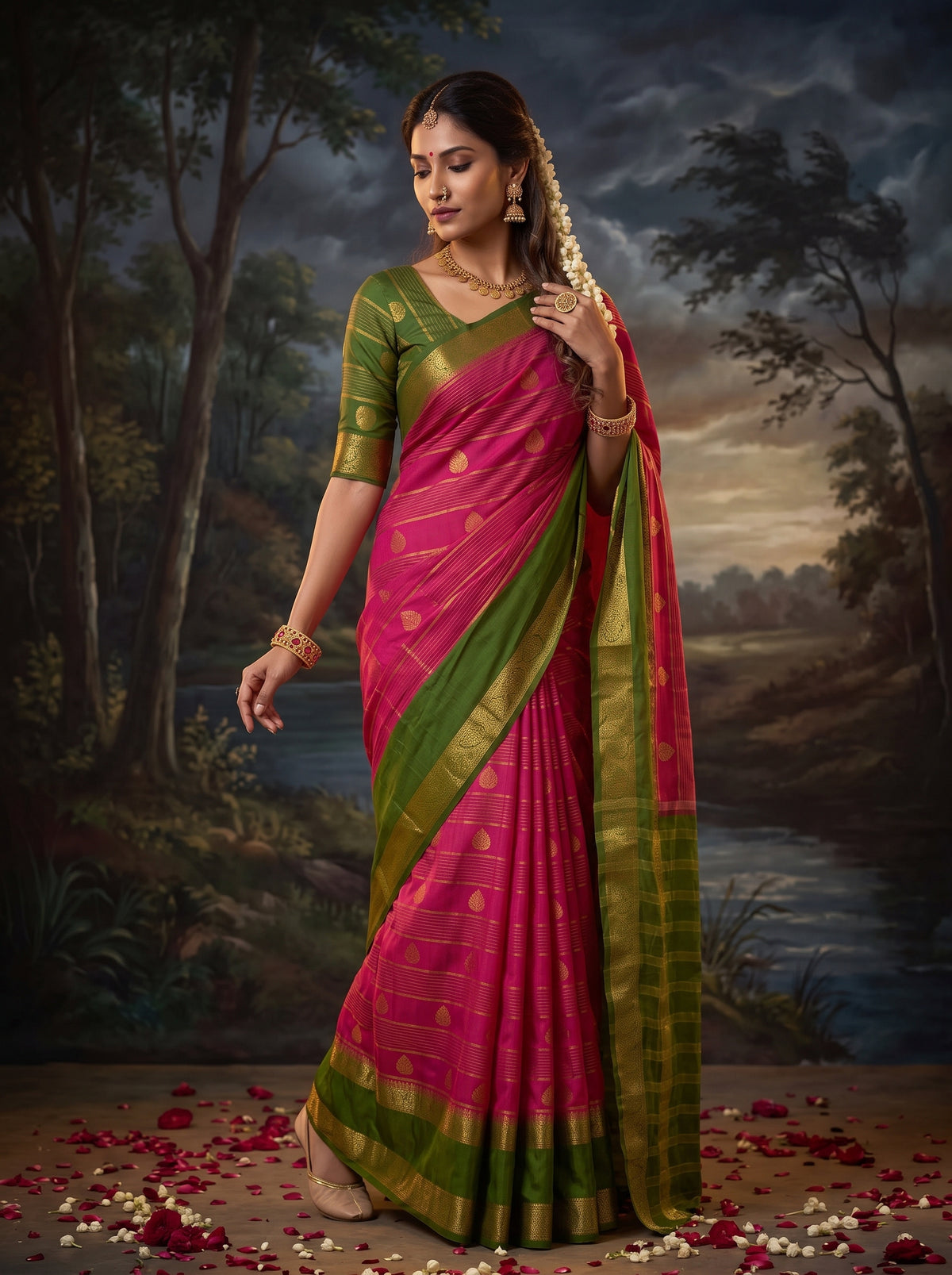 MIMOSA Rani Mysore Silk Saree — pose 5 styling detail