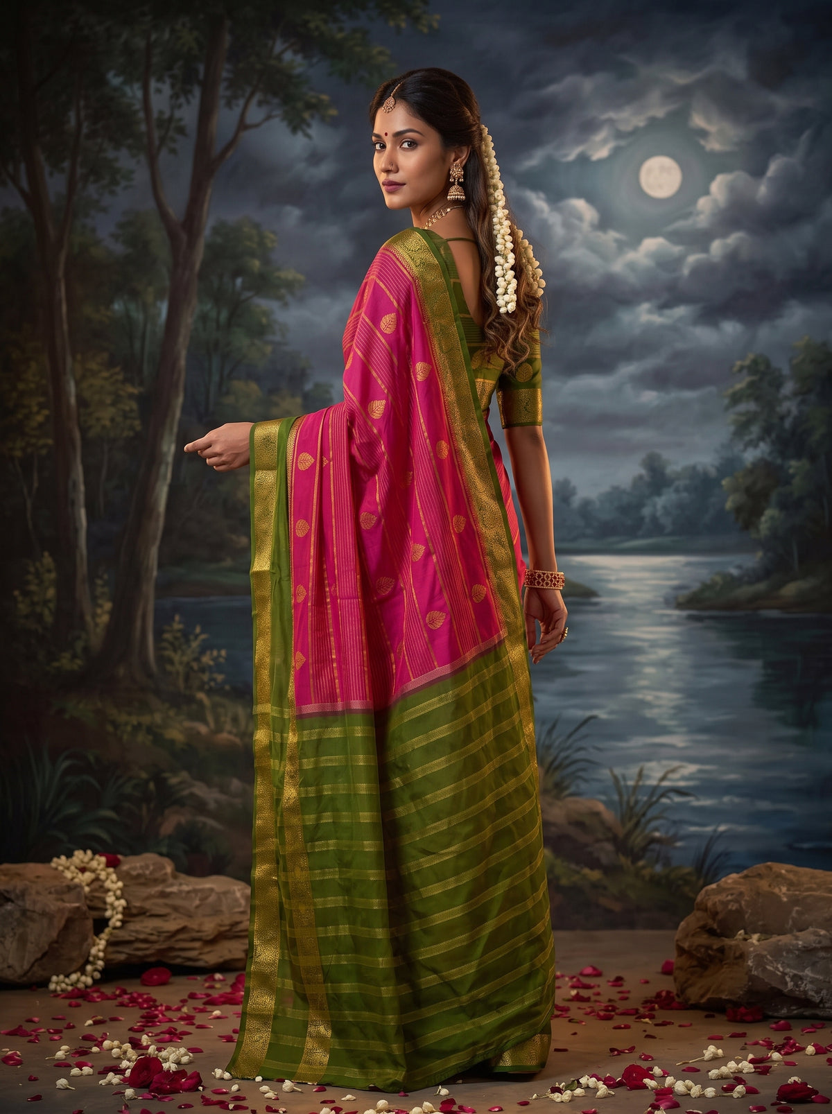 MIMOSA Rani Mysore Silk Saree — pose 7 styling detail