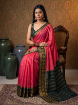 MIMOSA Gajari Mysore Silk Crepe Saree — pose 8 styling detail