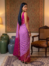 MIMOSA Lavender Mysore Silk Crepe Saree — pose 7 styling detail