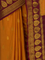 MIMOSA Mustard Mysore Silk Crepe Saree — fleets shot full lifestyle