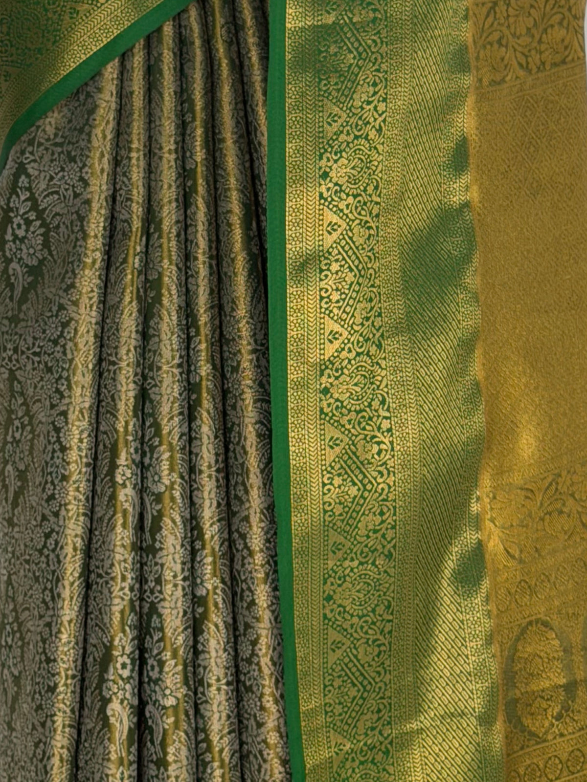 MIMOSA Bottle Green Kanjivaram Art Silk Saree — fleets shot full lifestyle