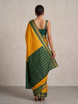 MIMOSA Mustard Mysore Silk Saree — pose 2 styling detail