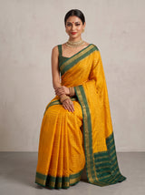 MIMOSA Mustard Mysore Silk Saree — pose 8 styling detail