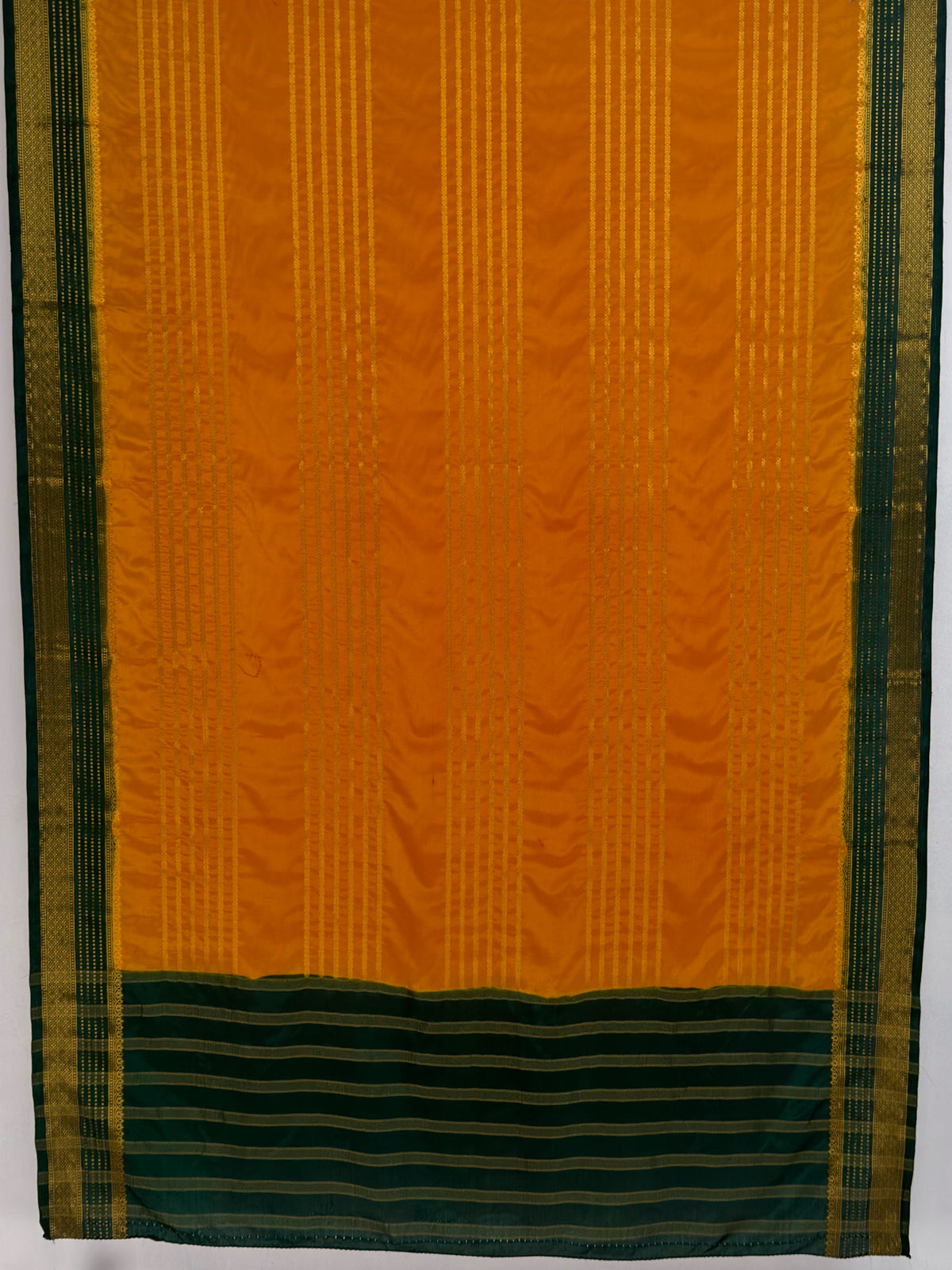 MIMOSA Mustard Mysore Silk Saree — pallu and zari work detail