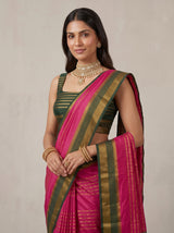 MIMOSA Strawberry Mysore Silk Saree — pose 10 styling detail